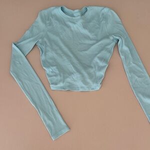 Lululemon Women’s Cropped ribbed long sleeve - open back tie back